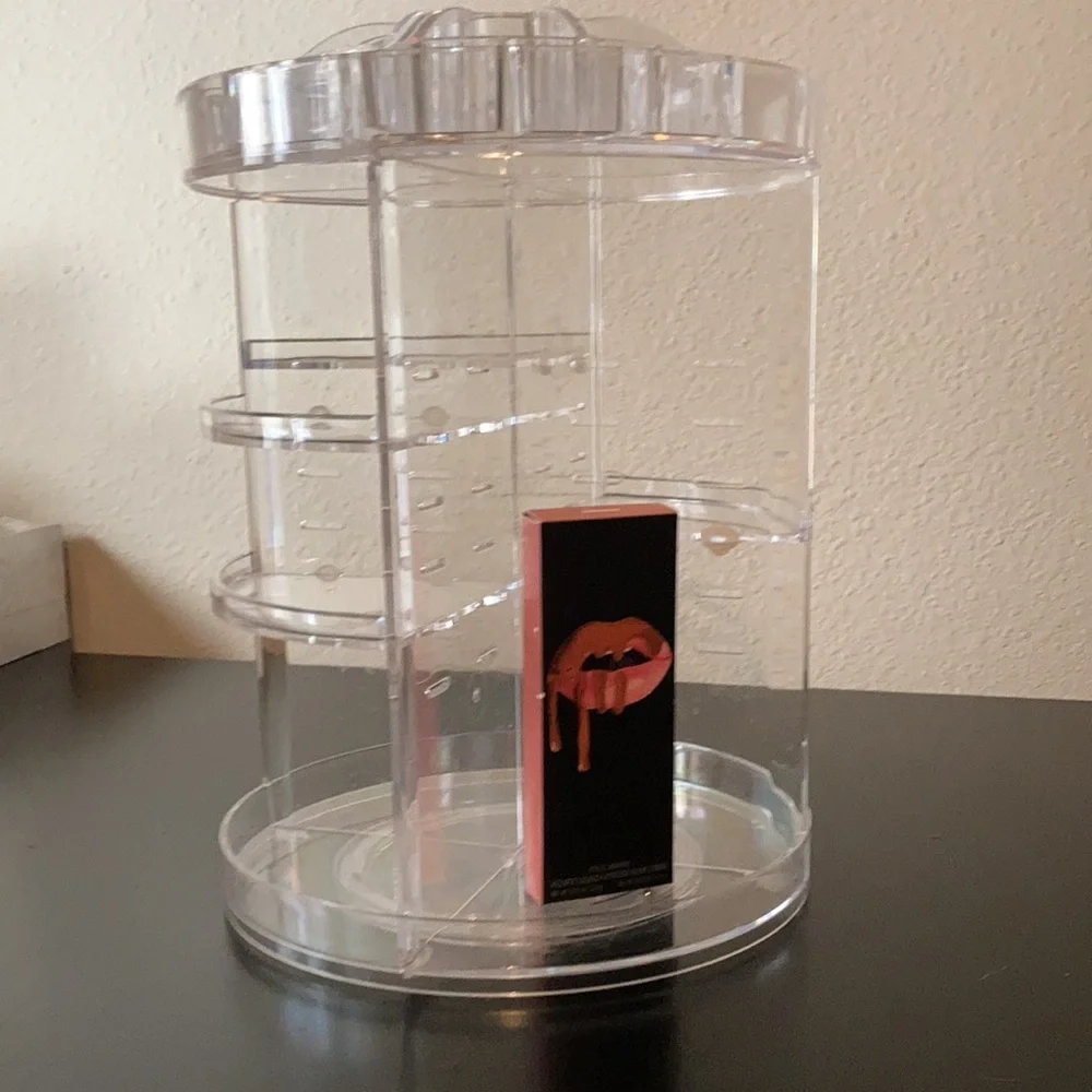 Clear Rotating Beauty Makeup Organizer Storage Space Saver Jewelry Skincare